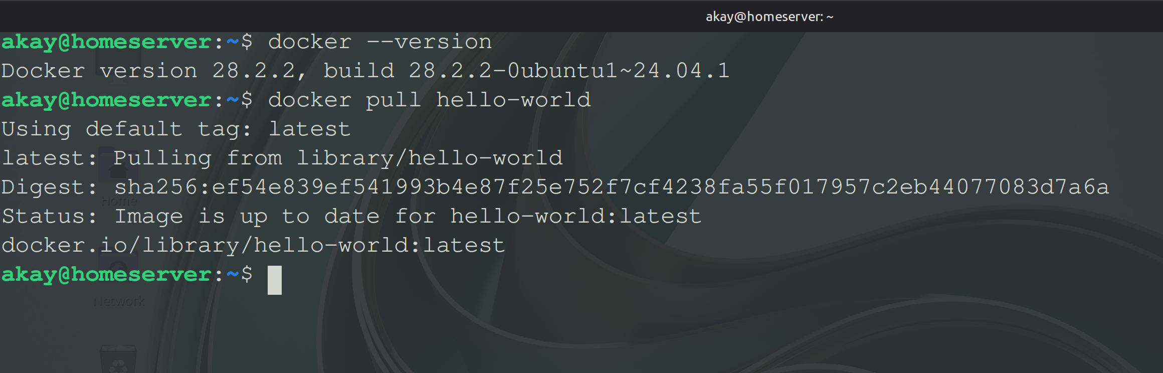Nextcloud-AIO verifying docker installation