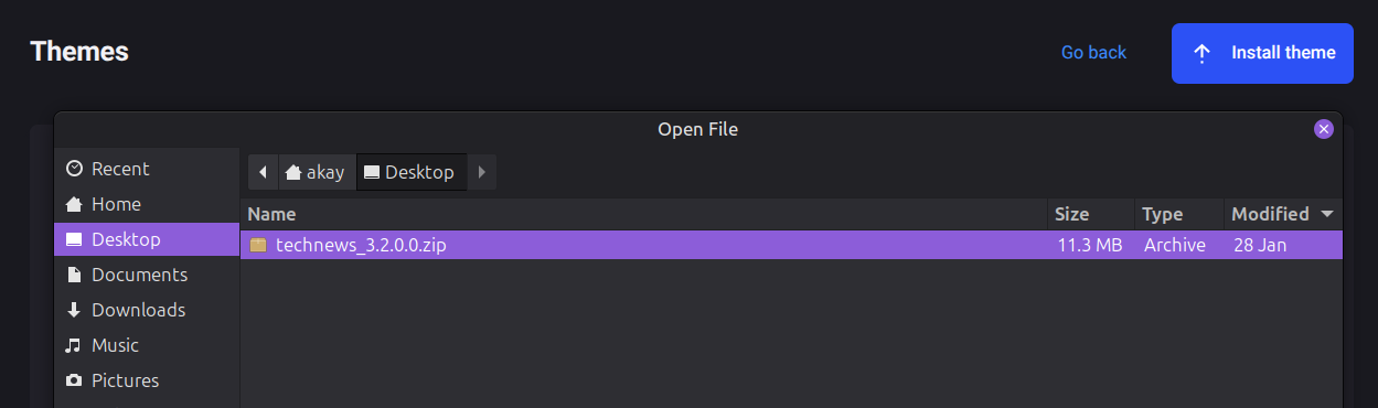 installing custom theme in publii cms tool