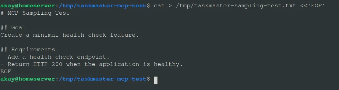 TASK_MASTER mcp testing setup