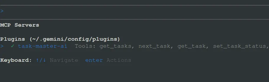 TASK-MASTER mcp server tools exposed in antigravity