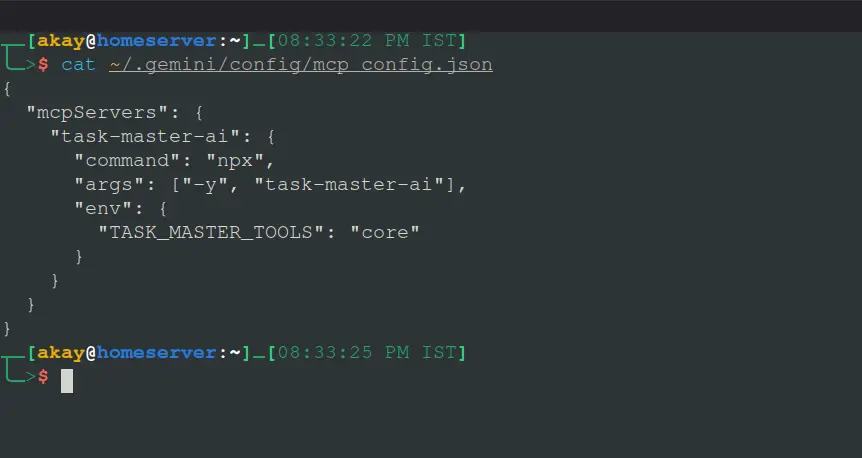 TASK-MASTER mcp config