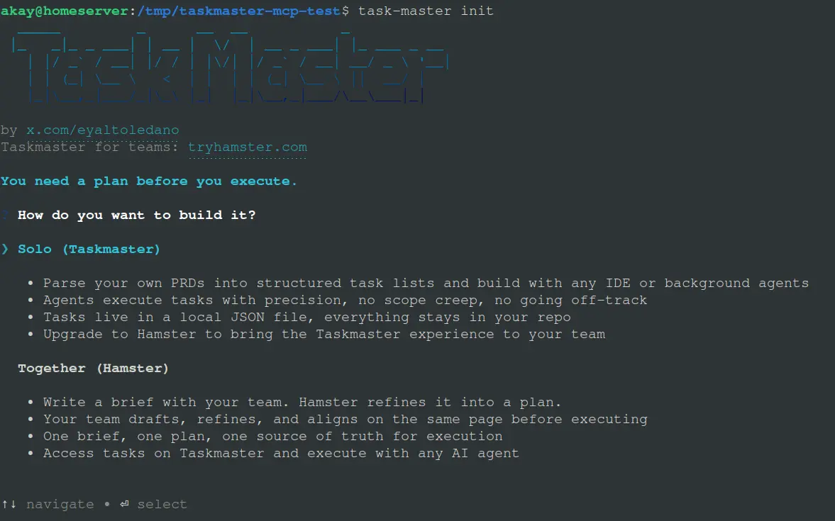 TASK_MASTER mcp initi setup