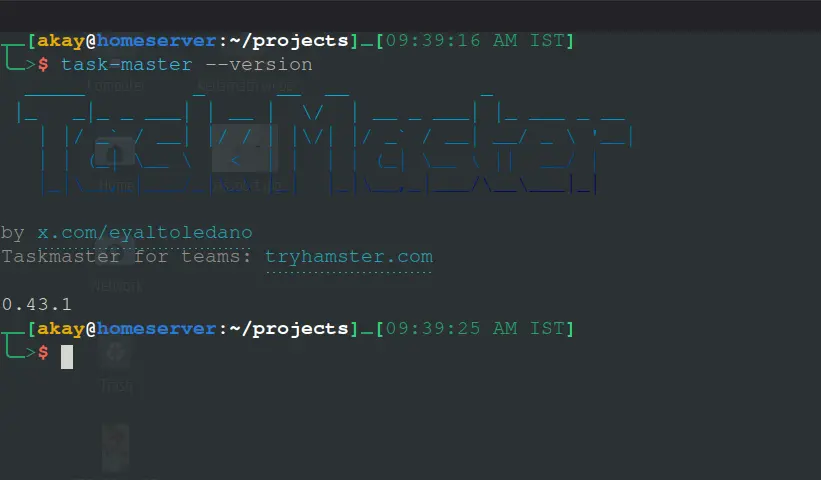 TASK-MASTER PACKAGE INSTALLATION 